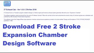 Free 2 Stroke Exhaust Expansion Chamber Calculator screenshot 3