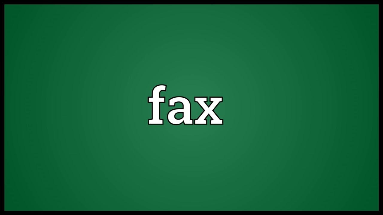 Fax Meaning YouTube