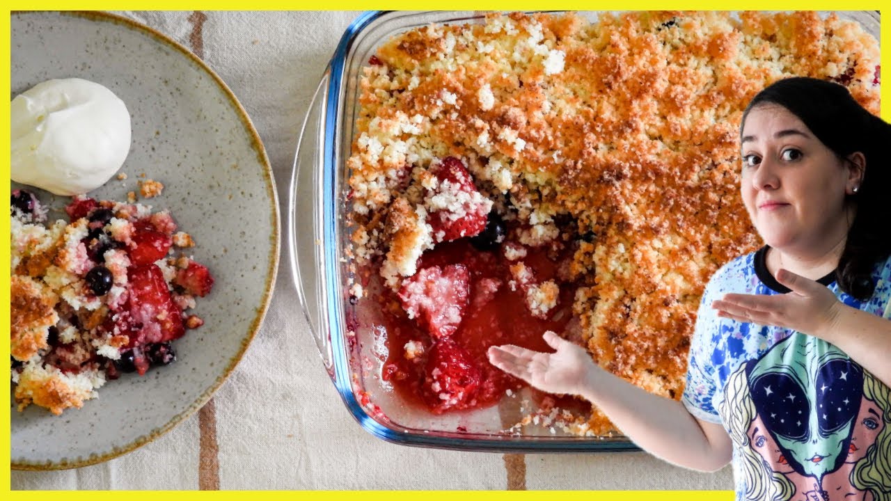 Postre caliente listo en 15 minutos 🔰 Crumble de frutos rojos sin gluten