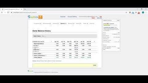 Overview of Owner Balance History Page