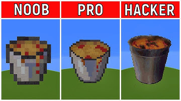NOOB VS PRO VS HACKER Minecraft Pixel art - LAVA BUCKET