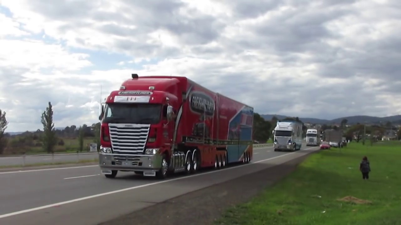 V8 Supercars transporter parade Launceston 2016 YouTube