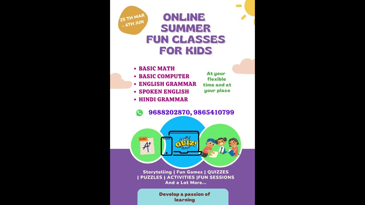 Summer courses for kids(online)