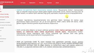 Kira Gelir Bildirimi 2020 (Hazır Beyan Sistemi)