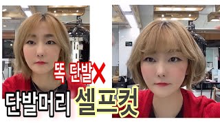 [단발머리셀프컷]집에서 혼자머리자르고싶을때 따라하세요/여자단발머리스타일