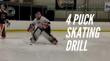 4 Puck Edgework Skating Drill for Goalies (progression)
