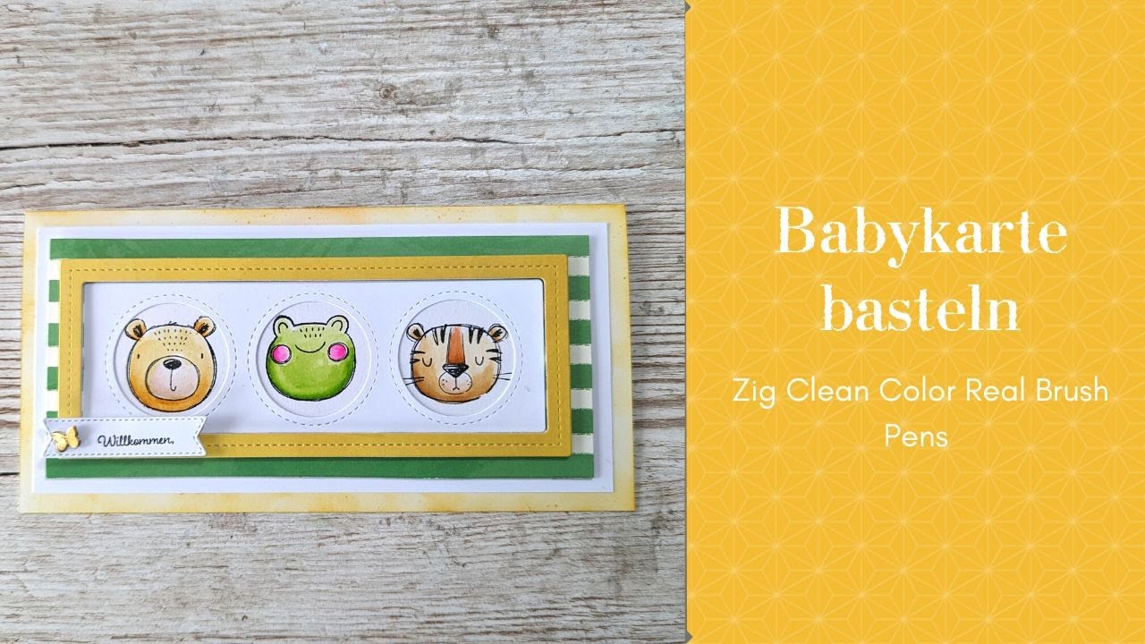 Babykarte aus Karten und mehr aus einem Action Stempelset I Basteln mit Action Stanzen und Stempeln