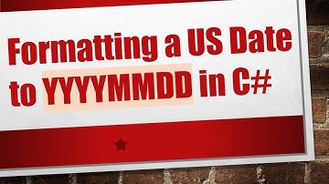 Formatting a US Date to YYYYMMDD in C#