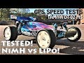 NiMH vs LiPo Battery Top Speed!? RC GPS Speed Tests! (Tamiya DT-02MS Sand Viper Brushless)