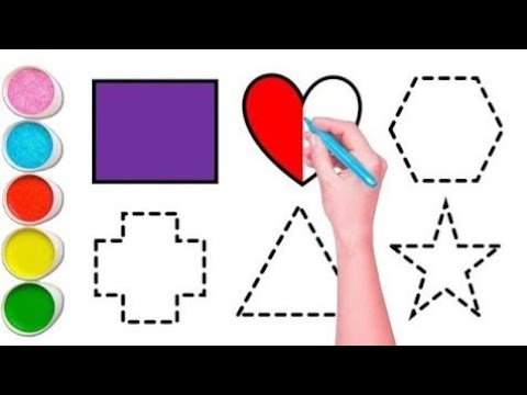easy shapes drawing, learning for kids || How to draw shapes easy step ...