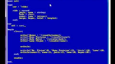 Tugas Struktur Data Menggunakan Pointer pada Pascal