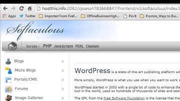 Softaculous install of WordPress inside cPanel Hosting