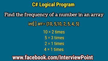 Find the frequency of a number in an array in C# | Occurance of number C# Program | Interview Point