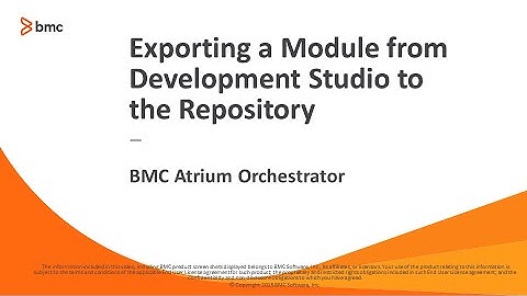 BAO Platform - Exporting a Module from Development Studio to the Repository