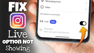Instagram Pe Live Ka Option Nahi Aa Raha Hai Fix Instagram Live Option Not Showing