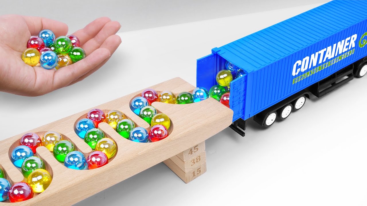 Marble Run Race ☆ HABA Slope, Dump Truck & Garbage Truck & Ambulance & vehicles Full Compilation #10