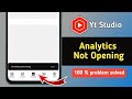 Fix Yt Studio Analytics Not Opening Problem | Fix Yt Studio Analytics Something Went Wrong Problem