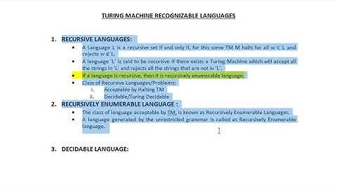 (79) UNIT 5 : RECURSIVE & RECURSIVELY ENUMERABLE LANGUAGE