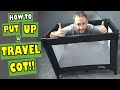 How to put up a travel cot  down again travel cot assembly made easy erect a portable crib fast