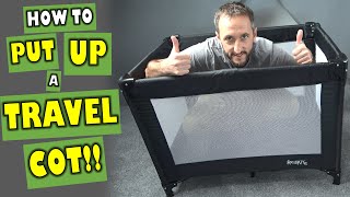 How to put UP a TRAVEL COT & DOWN again!! Travel cot assembly made easy. Erect a portable crib fast!