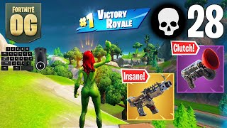 28 Elimination Solo Squads Win Full Gameplay (Fortnite OG)