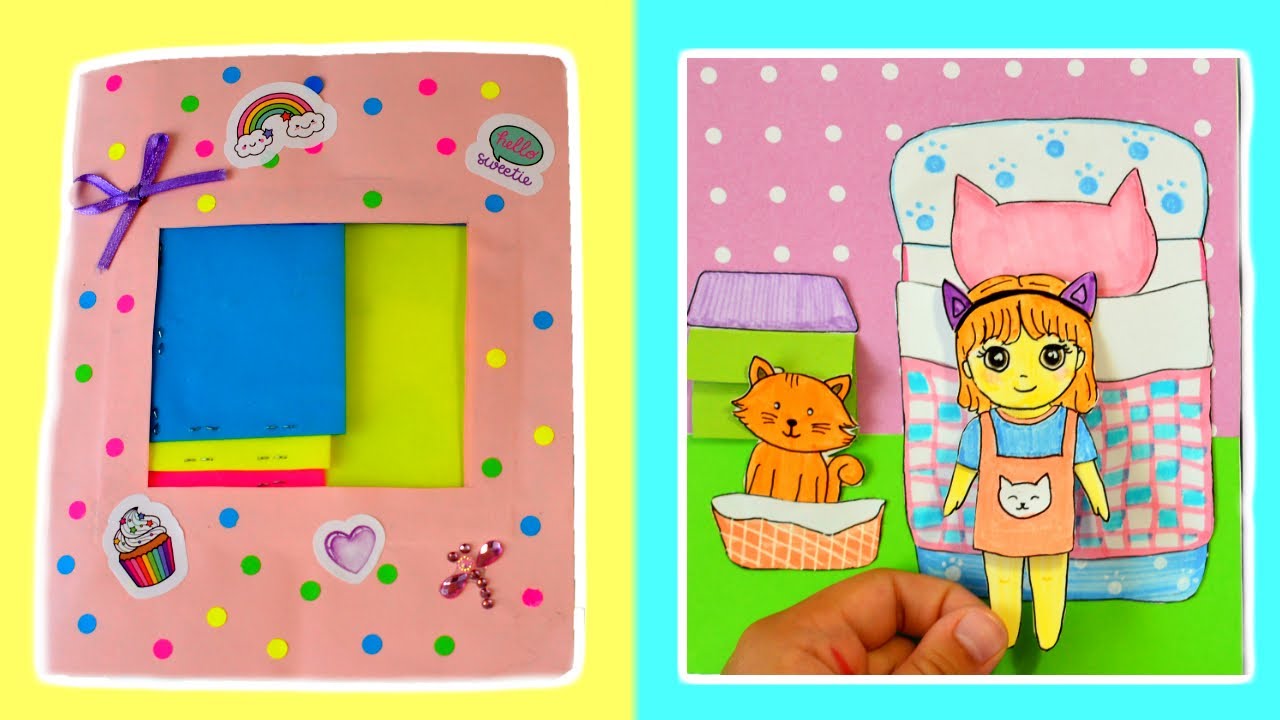 Бумажные домики в тетради! Распаковка бумажного домика! БУМАЖНЫЕ КУКЛЫ