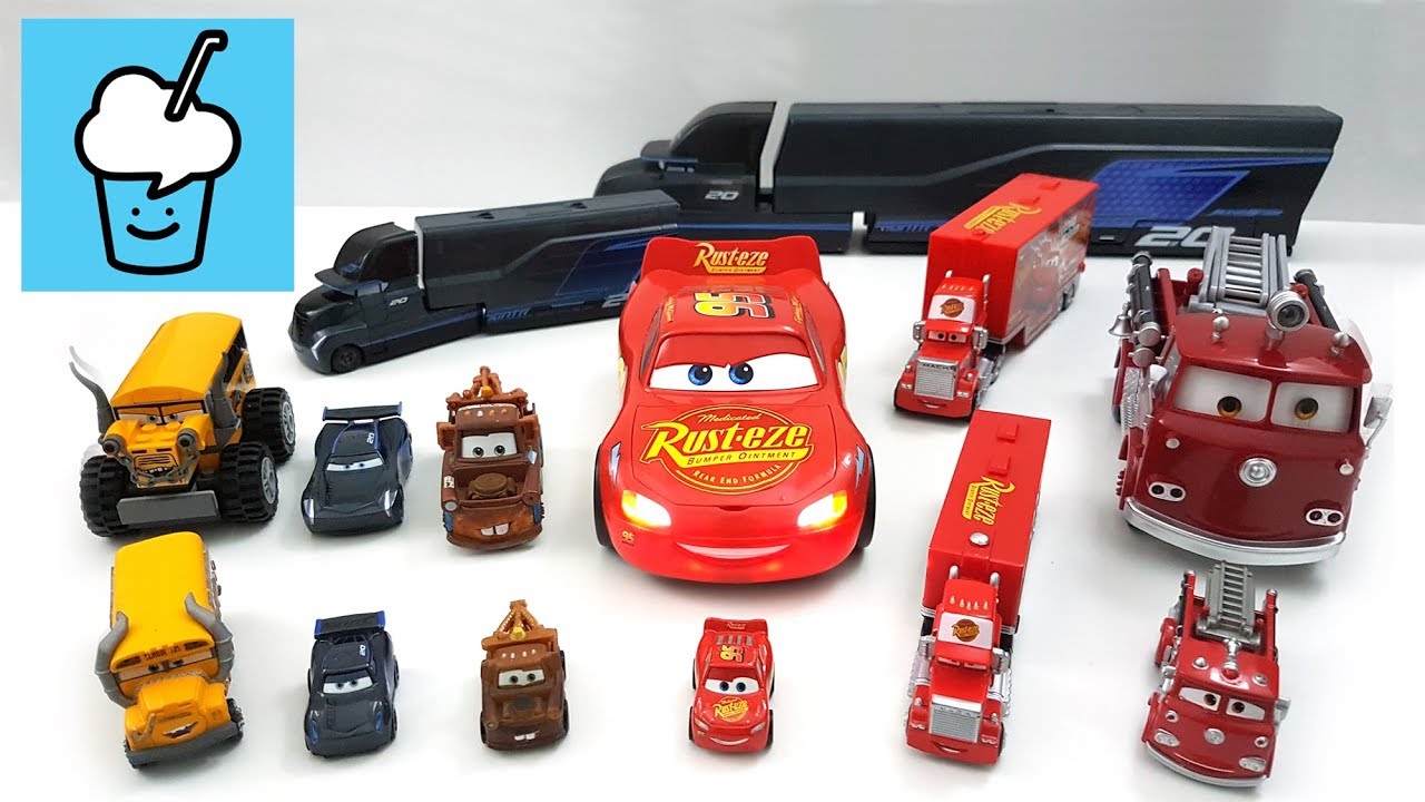 Small and Big cars toys with Cars 3 Lightning Mcqueen Mater YouTube