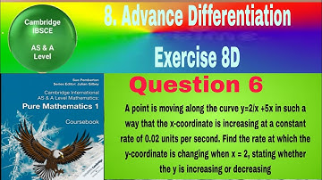 A point is moving along the curve y=2/x +5x in such a way that the x-coordinate is increasing at a