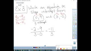 Alg 1 5 3 Slope Intercept Form Notes