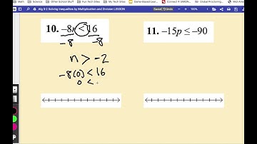 Alg 5-2 Solving Inequalities by Multiplication and Division - Dividing with Negative Numbers