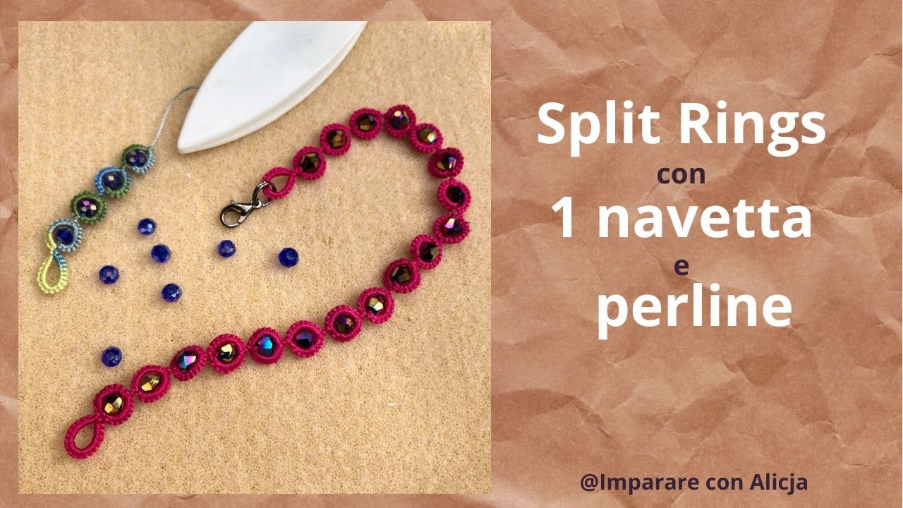 Split Rings con 1 navetta e perline