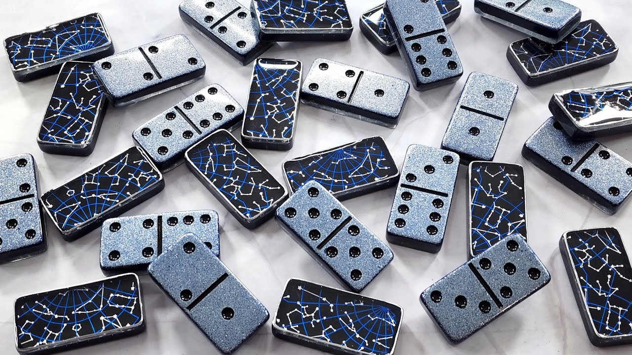 #1599 BIGGEST, Thick, Chunky Galaxy Themed Resin Dominoes