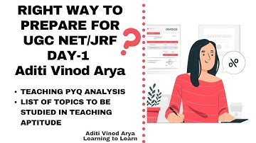 RIGHT WAY TO PREPARE FOR UGC NET/JRF DAY-1 II Aditi Vinod Arya