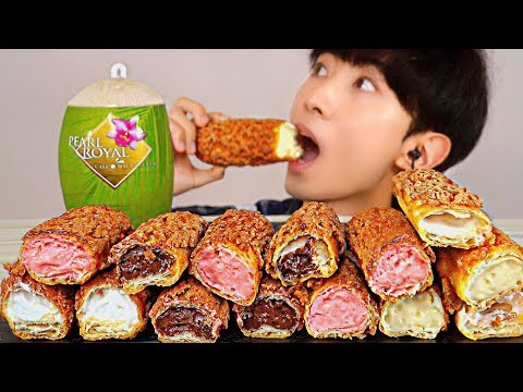 ASMR CROQUANT CHOU ICE CREAM 바삭한 크로칸슈 아이스크림 먹방 MUKBANG CRUNCHY EATING SOUNDS Es krim アイスクリーム Kem