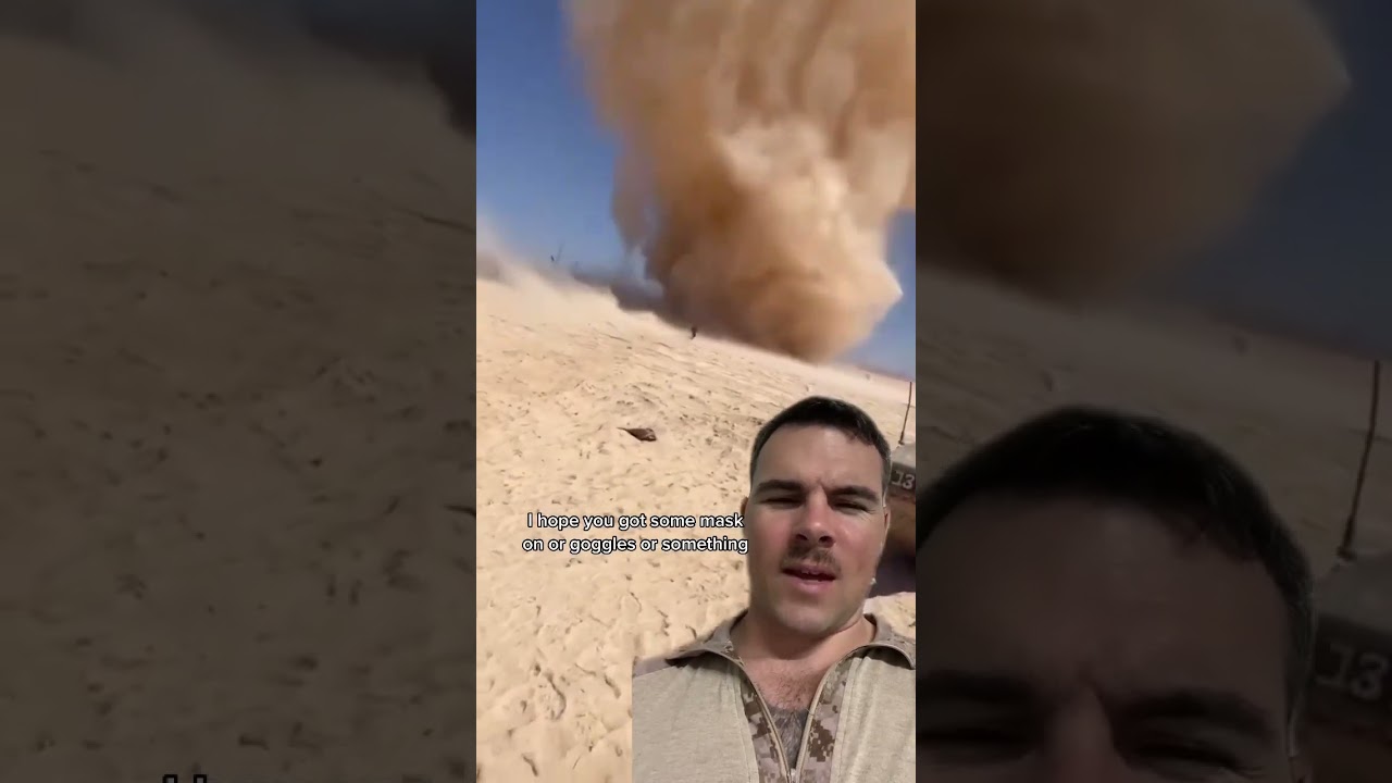 He’s about to have a mouth full of sand. 