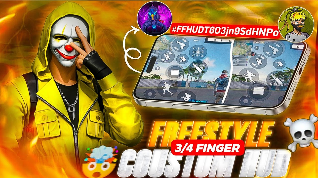 Best FREESTYLE PLAYER 🇧🇷🔥 Coustom Hud Code 🤯? || For 3/4 FINGERS Players 🤯☠️ ||