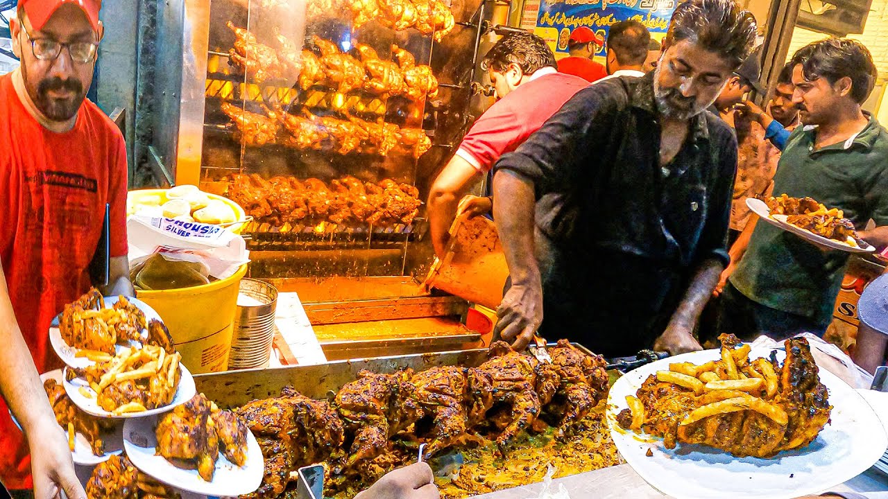 LAHORI MASALA CHARGHA | Street Food Masala Lahori Chicken Chargha Whole Steam Roast Chicken Chargha