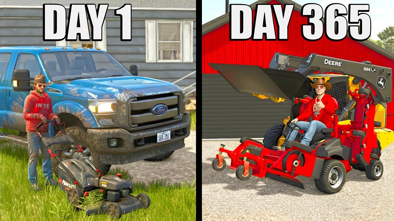 I SPENT 365 DAYS BUILDING A LANDSCAPING BUSINESS WITH $0 AND A TRUCK - (SURVIVAL BUSINESS SERIES 2)