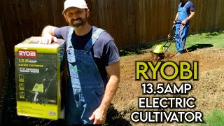 RYOBI 16 in. 13.5  amp. Electric Cultivator  Test and Try Review Tiller