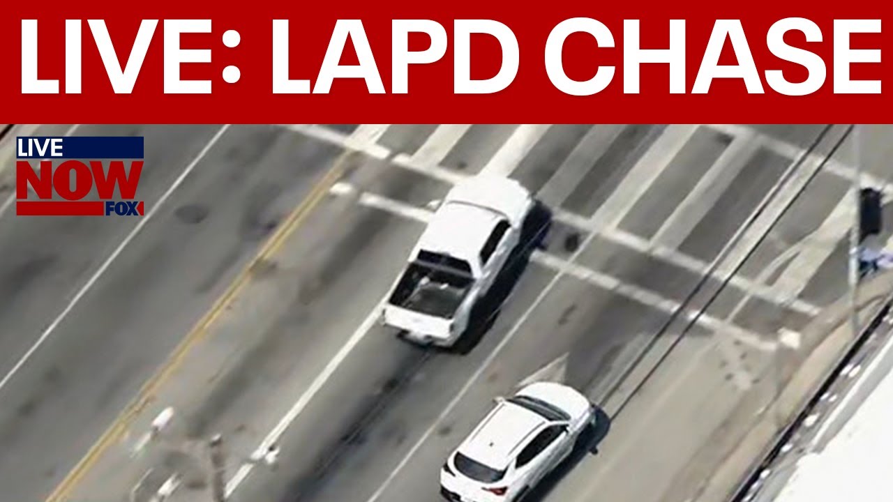 SKYFOX: 'Heavily-armed' suspect in police chase of vehicle in LA