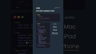 Link hover animation 🚀😎 || css animation || #shorts #css3 #animation  #frontend #coding