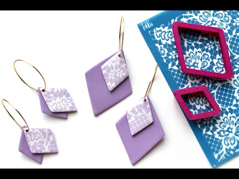 How To Use Silk Screens On Polymer Clay Earrings Polimer Kil Küpe Yapımı