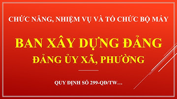Ban xây dựng Đảng Đảng ủy xã, phường từ 01/7/2025