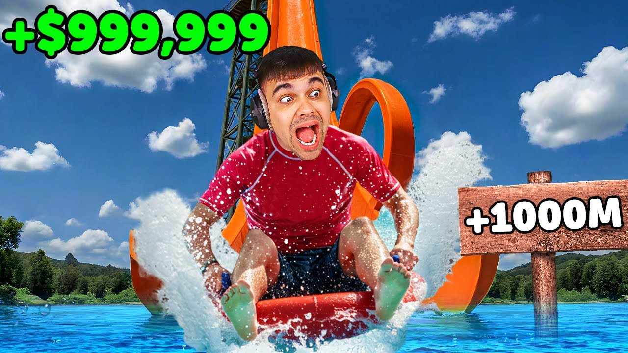 GANÉ 256.837$ SALTANDO DE UN TOBOGÁN DE AGUA EN ROBLOX