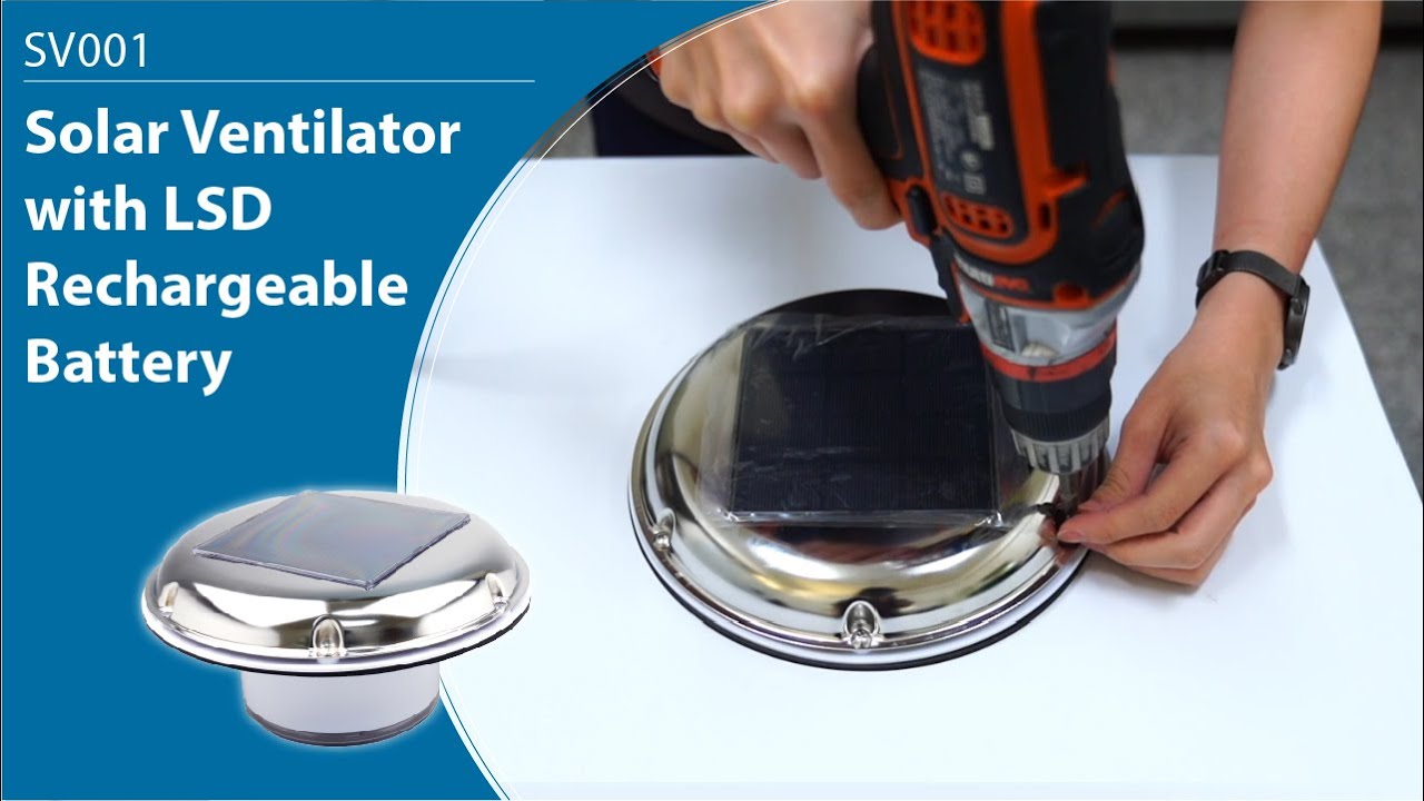 Solar Ventilator with LSD Rechargeable Battery - SV001 - YouTube