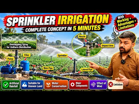 Sprinkler Irrigation | Working, Advantages, Limitations | Useful for JE AE Civil Engineering Exams