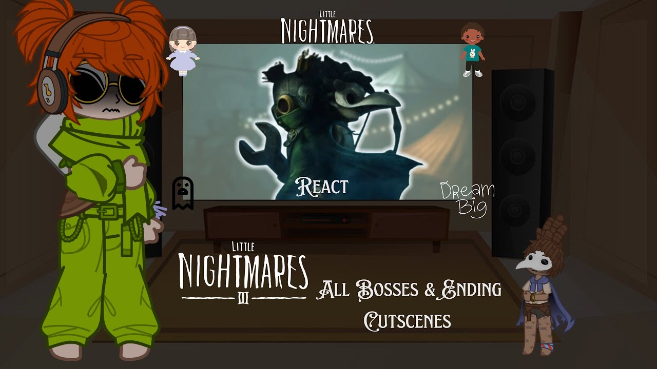 LN React - Little Nightmares 3 - All Bosses & Ending Cutscenes - Gacha Nebula