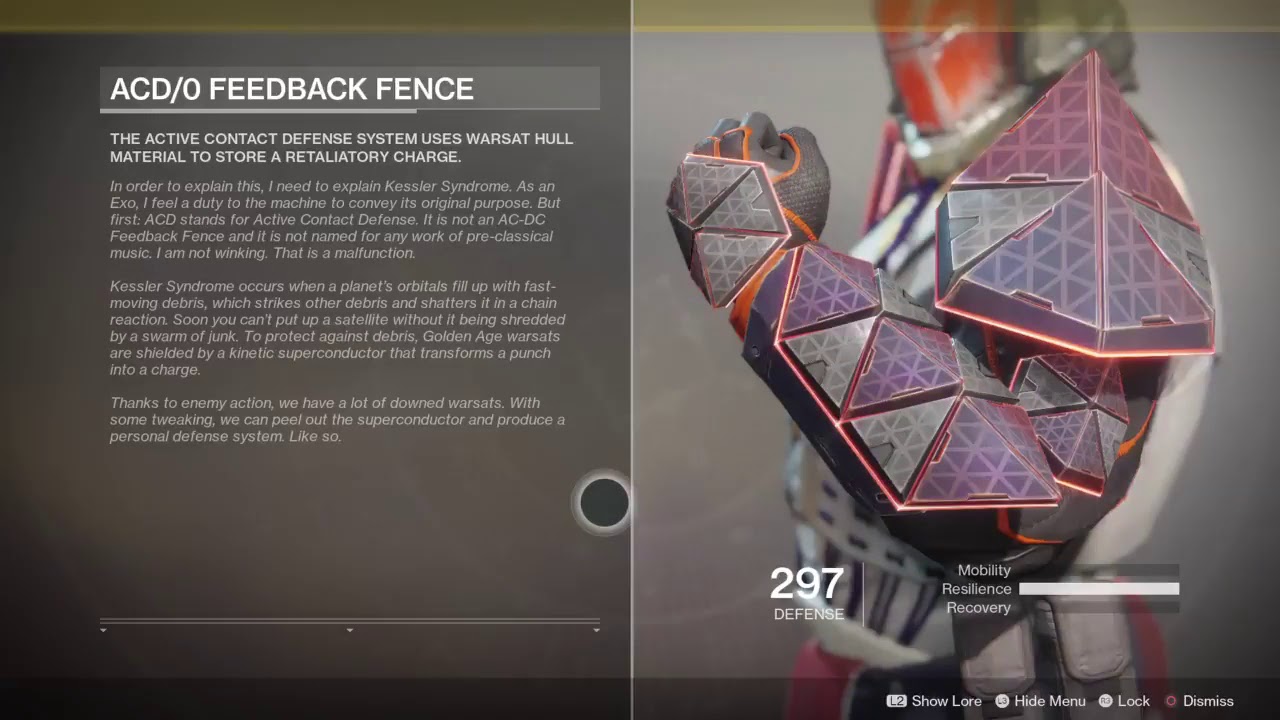 ACD/0 Feedback Fence Lore - Exotic Titan Arms (Destiny 2) - YouTube.