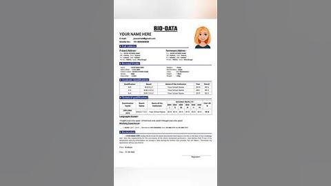 Making special biodata for job #job_bio_data #bio_data #job