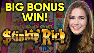 Big Bonus Win Only 10 Lines Stinkin Rich Slot Machine